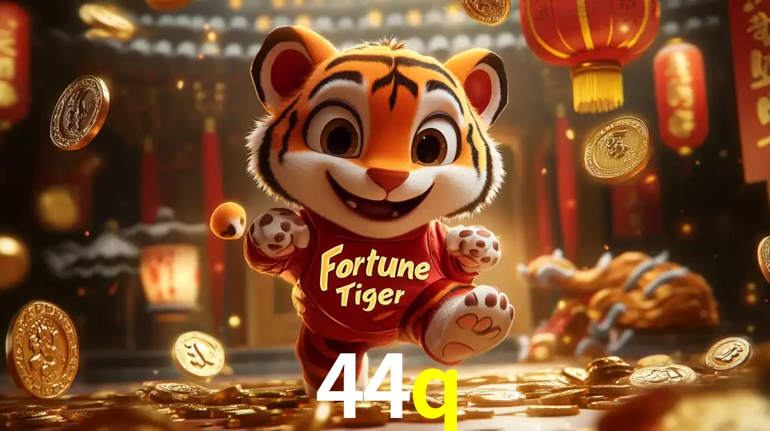 O alegre personagem do Fortune Tiger correndo sobre um caminho de moedas de ouro, simbolizando os grandes prêmios e a diversão do popular jogo de slot do 44q.